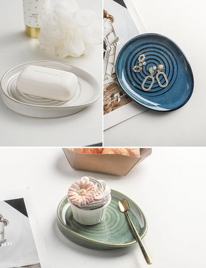 Ceramic Spoon Rest for Stove Top, Spoon Holder for Kitchen Counter, Farmhouse Cooking Utensil Holder for Spoons, Ladles, Spatula, Glazed Green