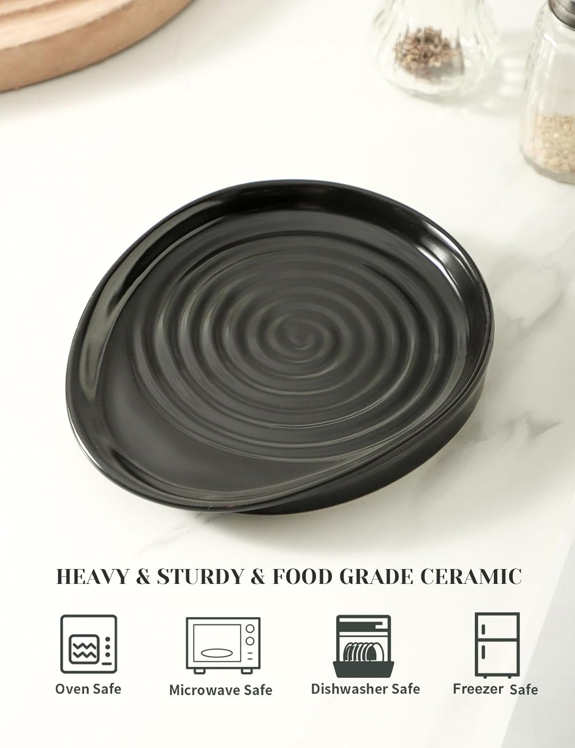 Ceramic Spoon Rest for Stove Top, Spoon Holder for Kitchen Counter, Farmhouse Cooking Utensil Holder for Spoons, Ladles, Spatula, Glazed Green