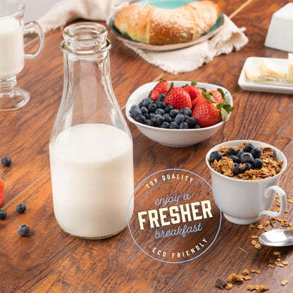 – 32oz Salad Dressing Shaker Bottles – Tall Glass Salad Dressing Dispenser Containers with Tamper-Proof Lids for Marinades, Oils, and Sauces