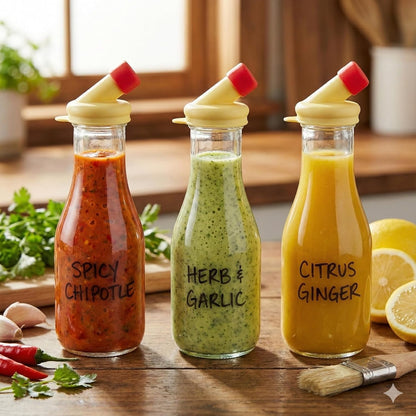 – 32oz Salad Dressing Shaker Bottles – Tall Glass Salad Dressing Dispenser Containers with Tamper-Proof Lids for Marinades, Oils, and Sauces