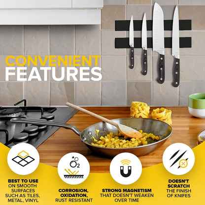 Super Sticky Adhesive Magnetic Strips, 12x1.5" (30x3.8cm)
