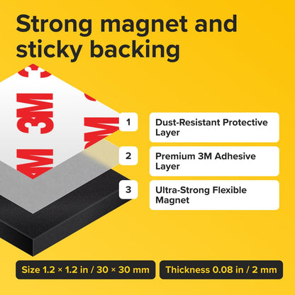 Super Sticky Adhesive Magnetic Strips, 12x1.5" (30x3.8cm)