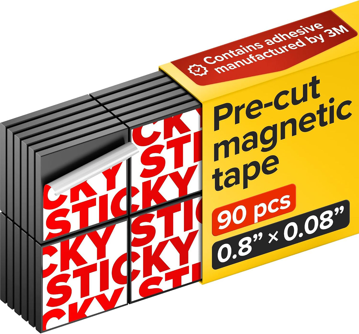 Super Sticky Adhesive Magnetic Strips, 12x1.5" (30x3.8cm)