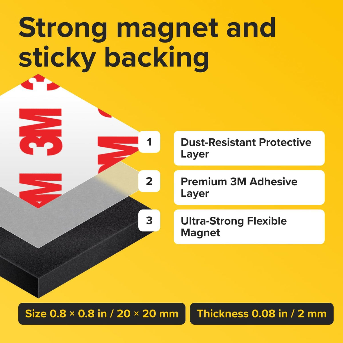 Super Sticky Adhesive Magnetic Strips, 12x1.5" (30x3.8cm)