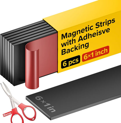Super Sticky Adhesive Magnetic Strips, 12x1.5" (30x3.8cm)