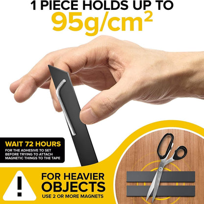 Super Sticky Adhesive Magnetic Strips, 12x1.5" (30x3.8cm)