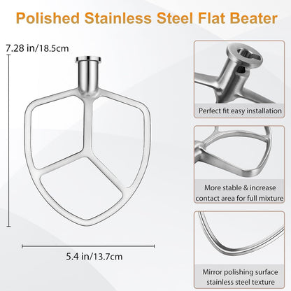 Stainless Steel Flat Beater for Kitchenaid 5/6 Qt Bowl-Lift Mixer K5SS KP26