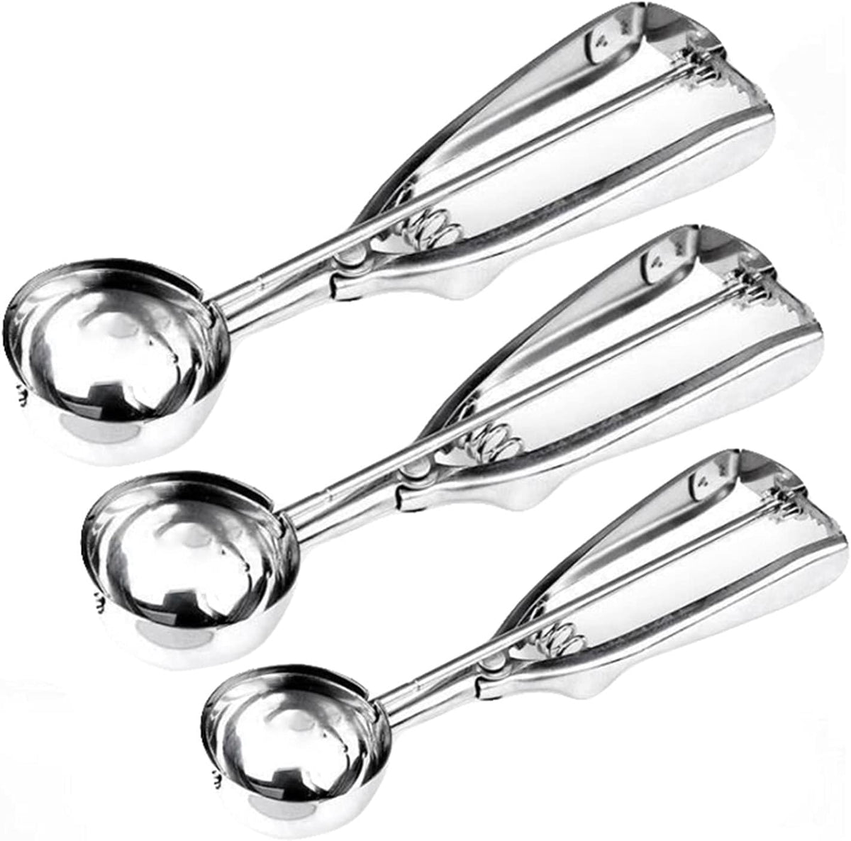 Cookie Scoops for Baking Set of 3, Stainless Steel Ice Cream Scoop, 1 Tbsp/2 Tbsp/3 Tbsp Cookie Dough Scoop for Cookie Cupcake Muffin Ice Cream