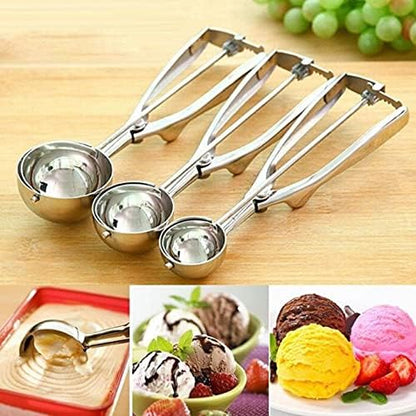 Cookie Scoops for Baking Set of 3, Stainless Steel Ice Cream Scoop, 1 Tbsp/2 Tbsp/3 Tbsp Cookie Dough Scoop for Cookie Cupcake Muffin Ice Cream