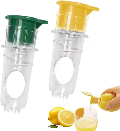 Lemon Squeezer, Spiral Lemon Juicer Squeezer, Manual Juice Extractor with Built-In Filter, Portable Lime Squeezer with Lid, Manual Citrus Press, Easy to Make Juice from Fruits,2 PCS(Yellow+Green)