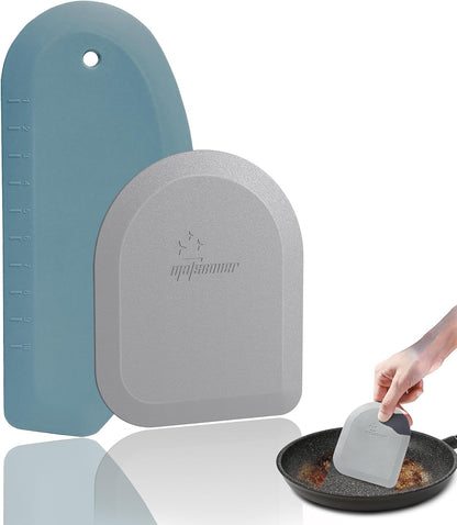 Bowl Scraper Dough Scraper Tool, 2PCS Silicone Bench Scraper for Kitchen