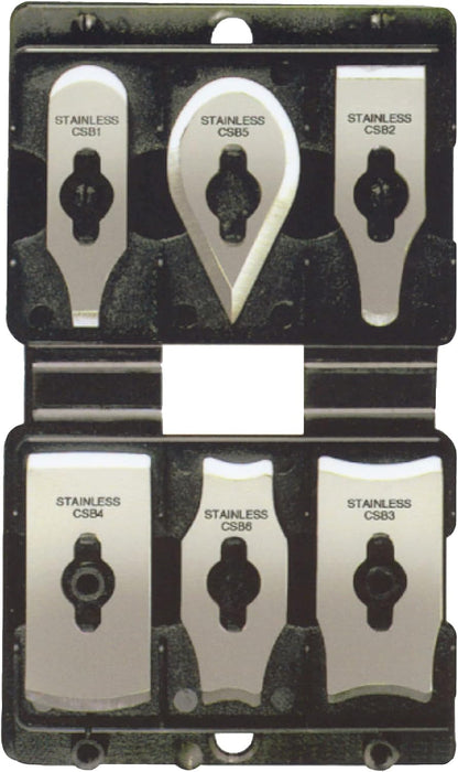 CS6 Soft-Grip Contour Scraper Set with 6 Blades and Blade File
