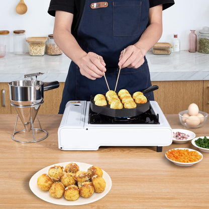 Egg Pan, 4-Cup Egg Frying Pan and 20oz Pancake Batter Dispenser Bundle