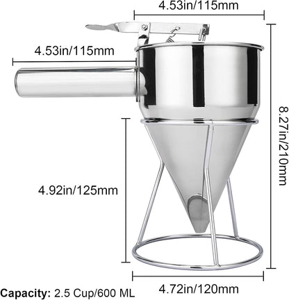 Egg Pan, 4-Cup Egg Frying Pan and 20oz Pancake Batter Dispenser Bundle