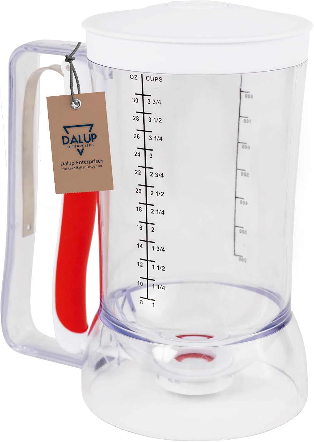 Mess-Free Pancakes Pourer & Cupcake Batter Dispenser | 4 Cup Capacity | Precision Pour Control & Easy-Squeeze Handle | BPA-Free Kitchen Tool for Waffles, Crepes & Muffins