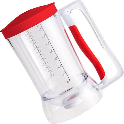 Mess-Free Pancakes Pourer & Cupcake Batter Dispenser | 4 Cup Capacity | Precision Pour Control & Easy-Squeeze Handle | BPA-Free Kitchen Tool for Waffles, Crepes & Muffins
