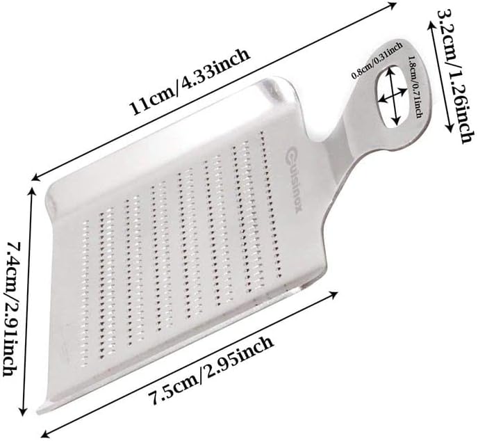 Stainless Steel Nutmeg Chocolate and Ginger Grater, 4.3" x 3"