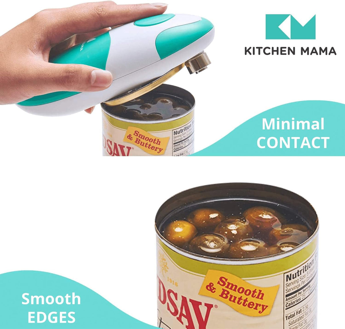 Auto Electric Can Opener, Battery Operated, Teal