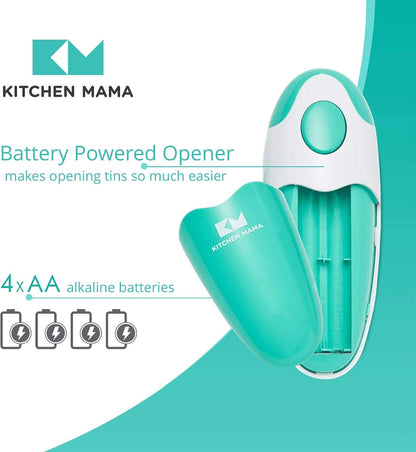 Auto Electric Can Opener, Battery Operated, Teal