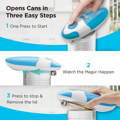 Auto Electric Can Opener, Battery Operated, Teal