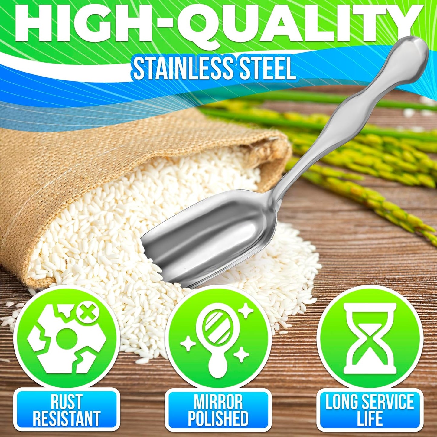 20 Pcs Mini Scoops for Candy, 5.8", Stainless Steel, Multipurpose | Small Topping Scoops; Stainless Steel; for Candy, Coffee, Cocoa, and Ice Cream; Food Scoopers for Kitchen and Parties