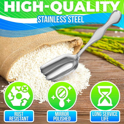 20 Pcs Mini Scoops for Candy, 5.8", Stainless Steel, Multipurpose | Small Topping Scoops; Stainless Steel; for Candy, Coffee, Cocoa, and Ice Cream; Food Scoopers for Kitchen and Parties