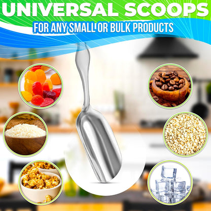 20 Pcs Mini Scoops for Candy, 5.8", Stainless Steel, Multipurpose | Small Topping Scoops; Stainless Steel; for Candy, Coffee, Cocoa, and Ice Cream; Food Scoopers for Kitchen and Parties