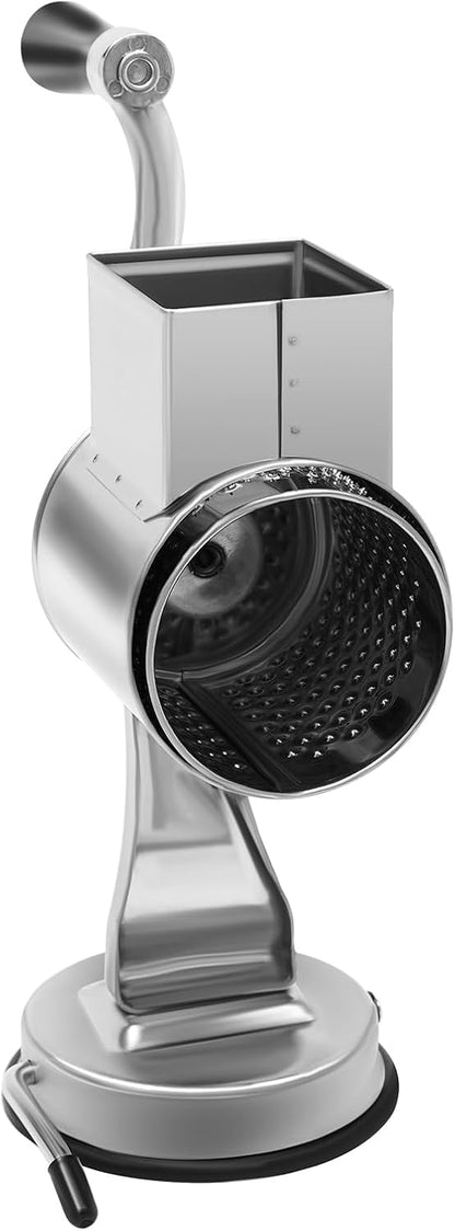 5 in 1 Rotary Cheese Grater Hand Crank Cheese Shredder Slicer Grinder 5 Stainless Steel Blades, Stable Suction, for Nuts, Chocolate, Garlic, Ginger, Vegetable, Easy to Clean