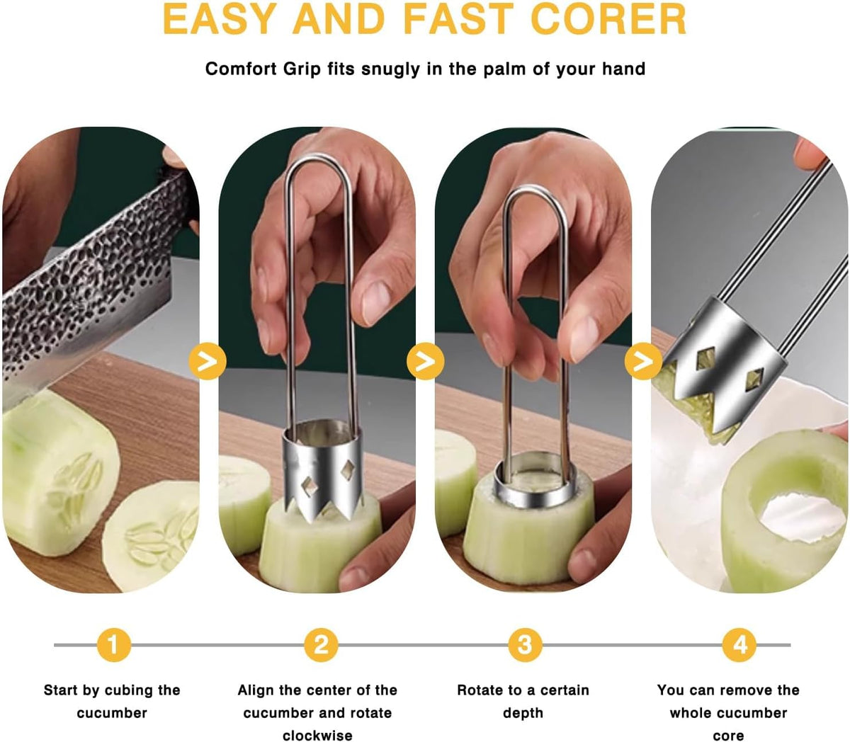 Red Bell Pepper Corer 2PCS, Jalapeno Apple Stainless Steel Core Remover