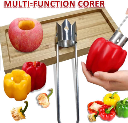 Red Bell Pepper Corer 2PCS, Jalapeno Apple Stainless Steel Core Remover