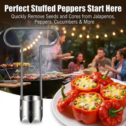 Red Bell Pepper Corer 2PCS, Jalapeno Apple Stainless Steel Core Remover