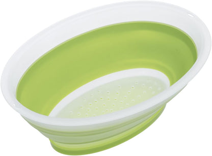 3.5 Cup Collapsible Mini Fruit Vegetable Colander Strainer Water Drainer (Green, 1- Pack)