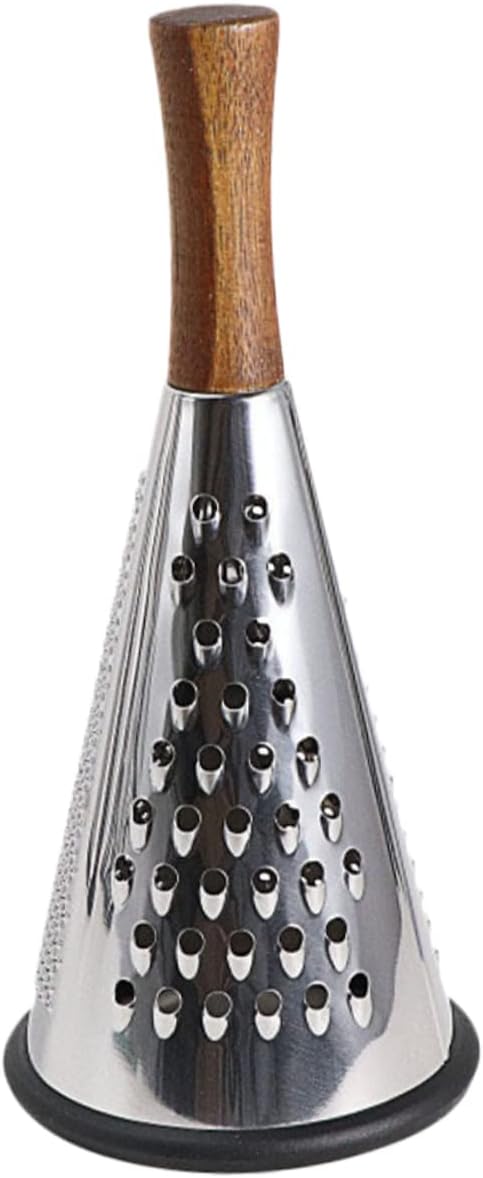 Kitchen Grater Cheese Grater with Handle Carrot Peeler Veggie spiralizer Manual Mandoline Slicer Cheese Slicer Cucumber Slicer Cone-Shaped Cheese Grater Truffle Wood Vertical