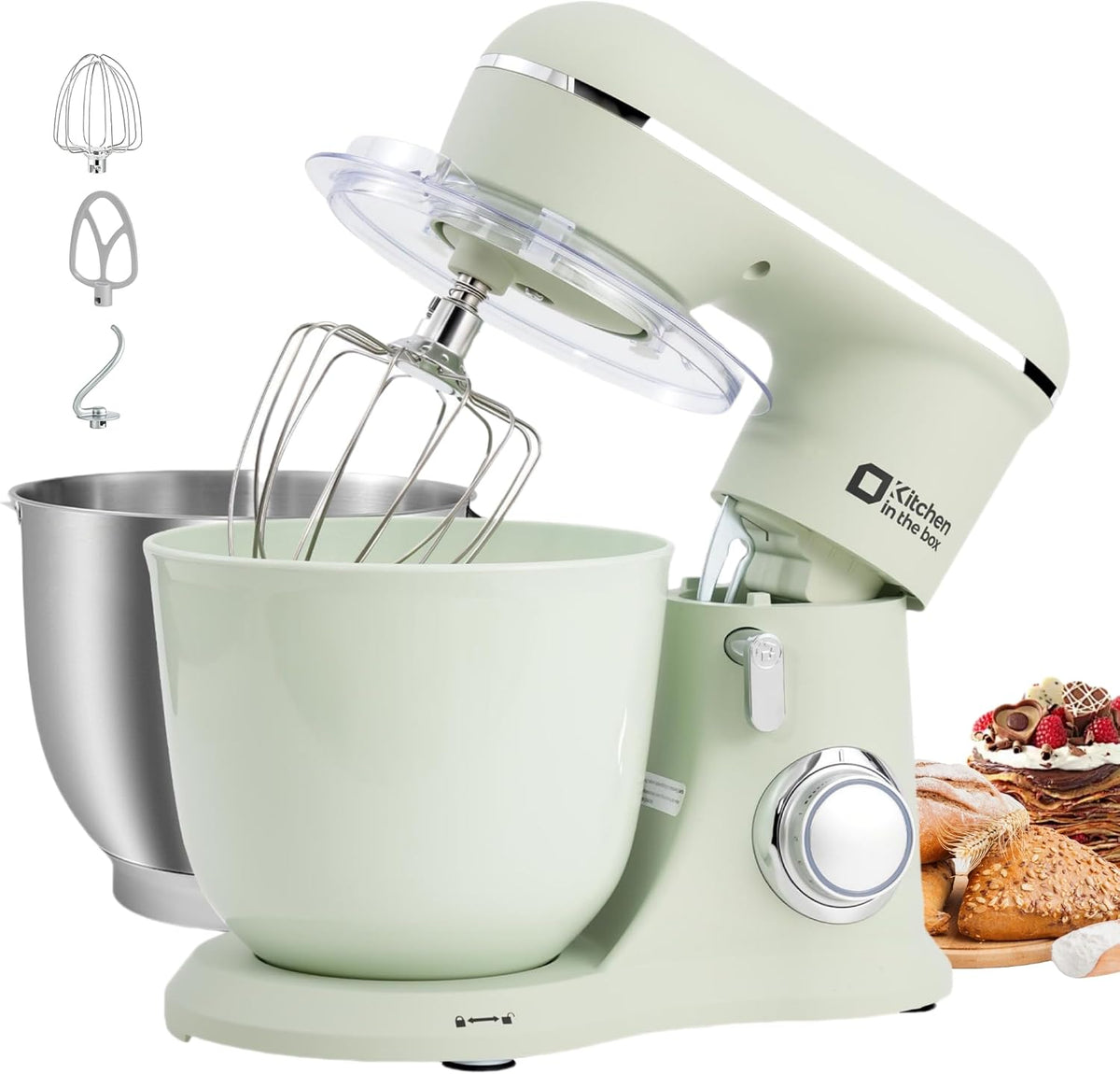 Kithchen in the box 5QT Plastic Bowl, Stand Mixer Bowl, KSM45 (Frost White)