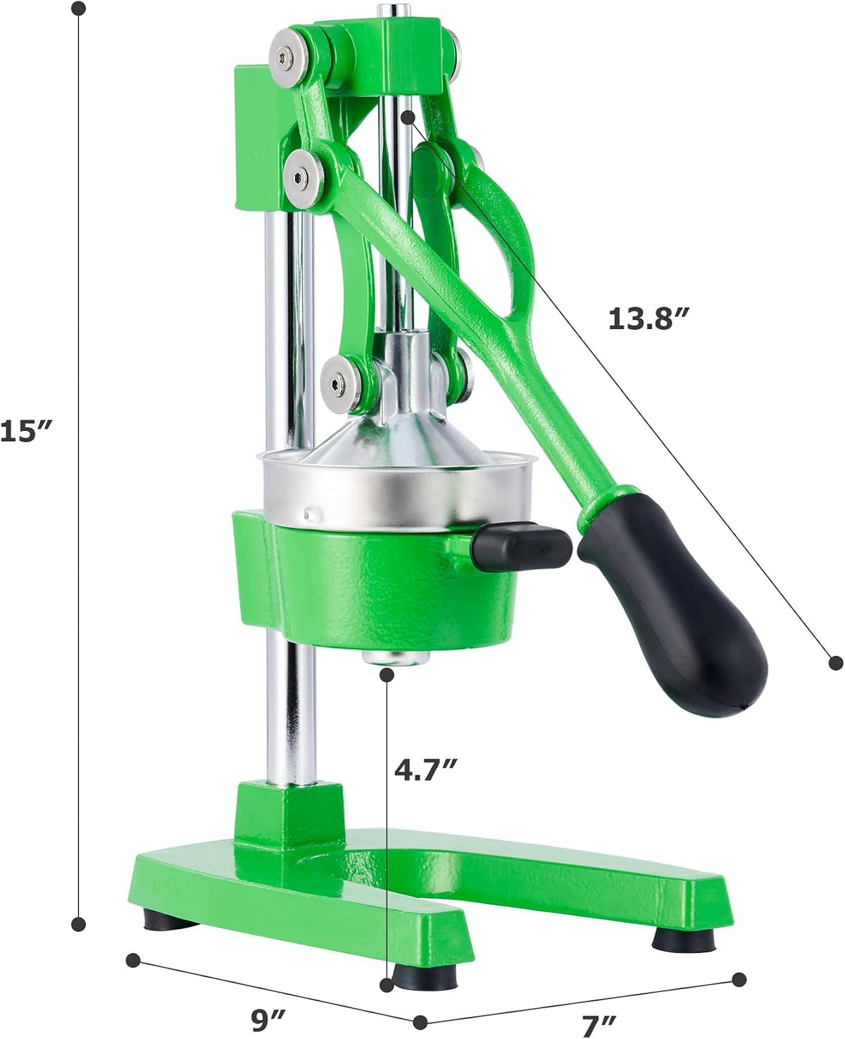 Manual Citrus Juicer - Professional Orange, Lemon, Lime & Pom Juice Extractor, Easy to Clean, Yellow