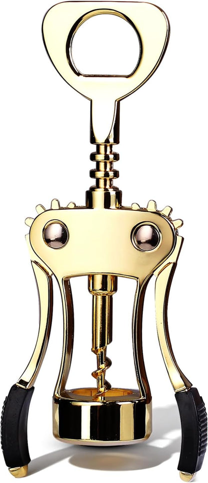 Wine Opener, Zinc Alloy Premium Wing Corkscrew with Multifunctional Bottles Opener, Sharp Wine Corkscrew with Ergonomic Non-Slip Wing Handle, Upgrade