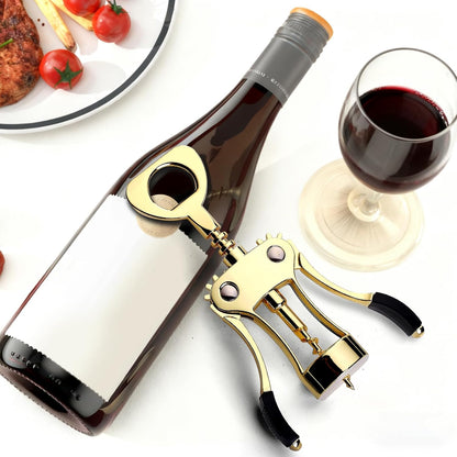 Wine Opener, Zinc Alloy Premium Wing Corkscrew with Multifunctional Bottles Opener, Sharp Wine Corkscrew with Ergonomic Non-Slip Wing Handle, Upgrade