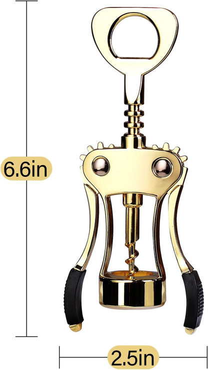 Wine Opener, Zinc Alloy Premium Wing Corkscrew with Multifunctional Bottles Opener, Sharp Wine Corkscrew with Ergonomic Non-Slip Wing Handle, Upgrade