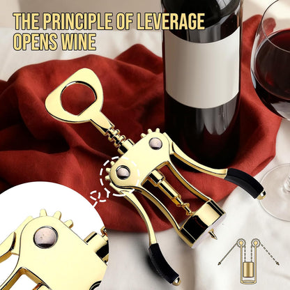 Wine Opener, Zinc Alloy Premium Wing Corkscrew with Multifunctional Bottles Opener, Sharp Wine Corkscrew with Ergonomic Non-Slip Wing Handle, Upgrade