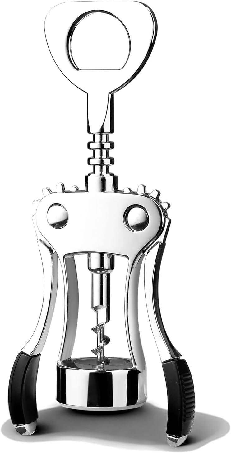 Wine Opener, Zinc Alloy Premium Wing Corkscrew with Multifunctional Bottles Opener, Sharp Wine Corkscrew with Ergonomic Non-Slip Wing Handle, Upgrade