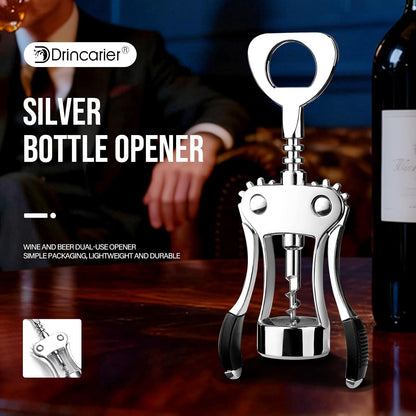 Wine Opener, Zinc Alloy Premium Wing Corkscrew with Multifunctional Bottles Opener, Sharp Wine Corkscrew with Ergonomic Non-Slip Wing Handle, Upgrade