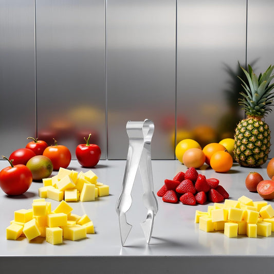 Silver Stainless Steel Multi-Functional Fruit and Vegetable Stem Remover Clip - Strawberry Huller, Pineapple Seed Remover, Fruit and Vegetable Tools