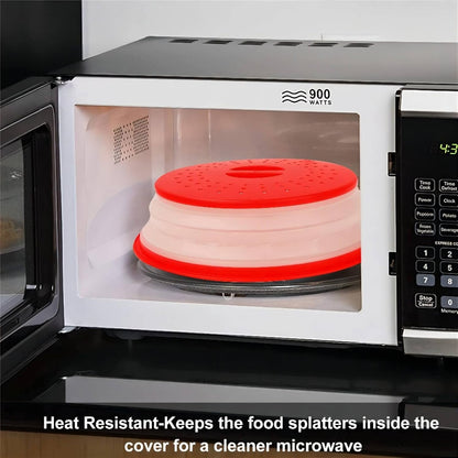 Collapsible Microwave Splatter Cover, Black, 10.5 inch