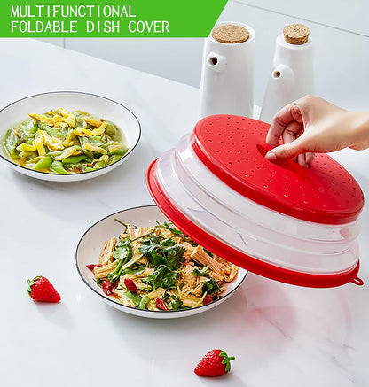 Collapsible Microwave Splatter Cover, Black, 10.5 inch