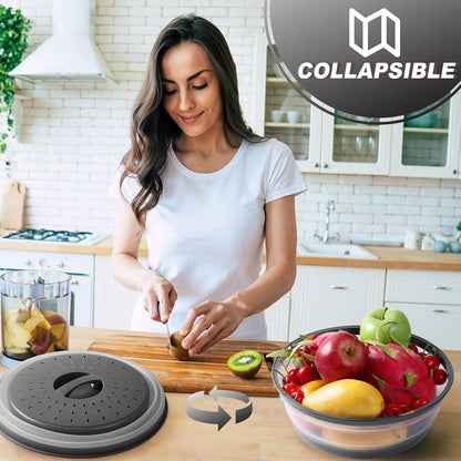 Collapsible Microwave Splatter Cover, Black, 10.5 inch