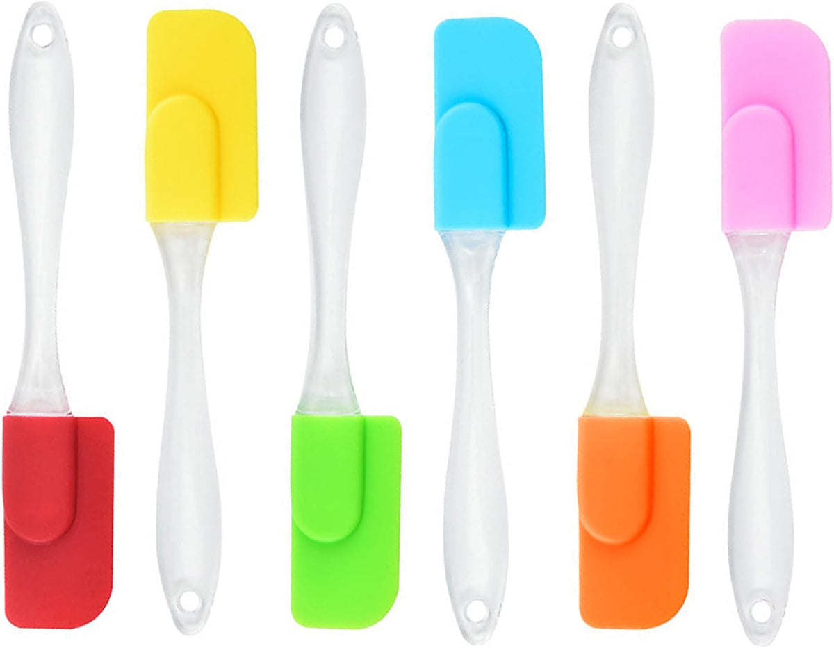 6 Piece Mini Silicone Spatula Set, Small Heat-Resistant Rubber Spatulas for Baking, Cooking, Mixing, Non-Stick Kitchen Tools for Cooking & Baking