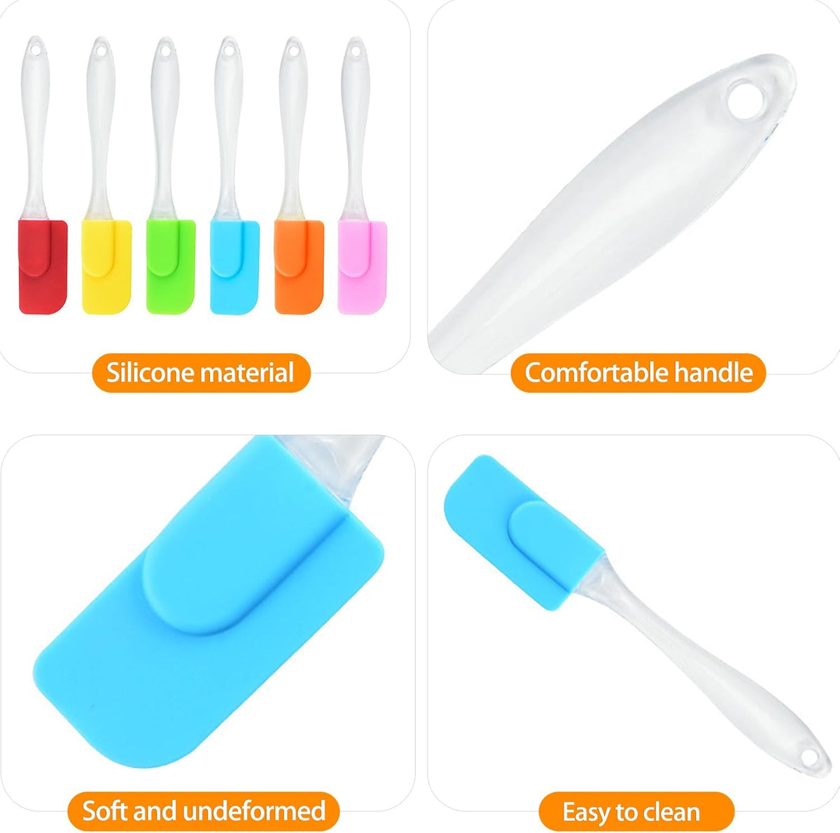 6 Piece Mini Silicone Spatula Set, Small Heat-Resistant Rubber Spatulas for Baking, Cooking, Mixing, Non-Stick Kitchen Tools for Cooking & Baking
