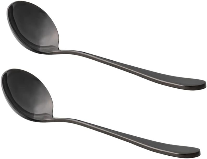 Professional Coffee Cupping Spoon, Stainless Steel, Black