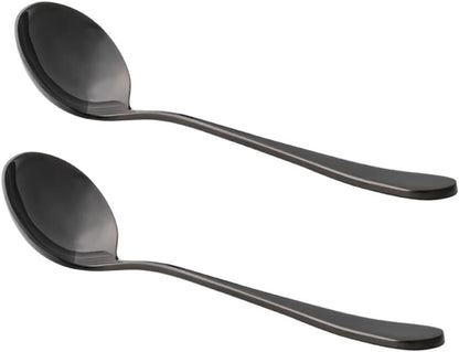 Professional Coffee Cupping Spoon, Stainless Steel, Black