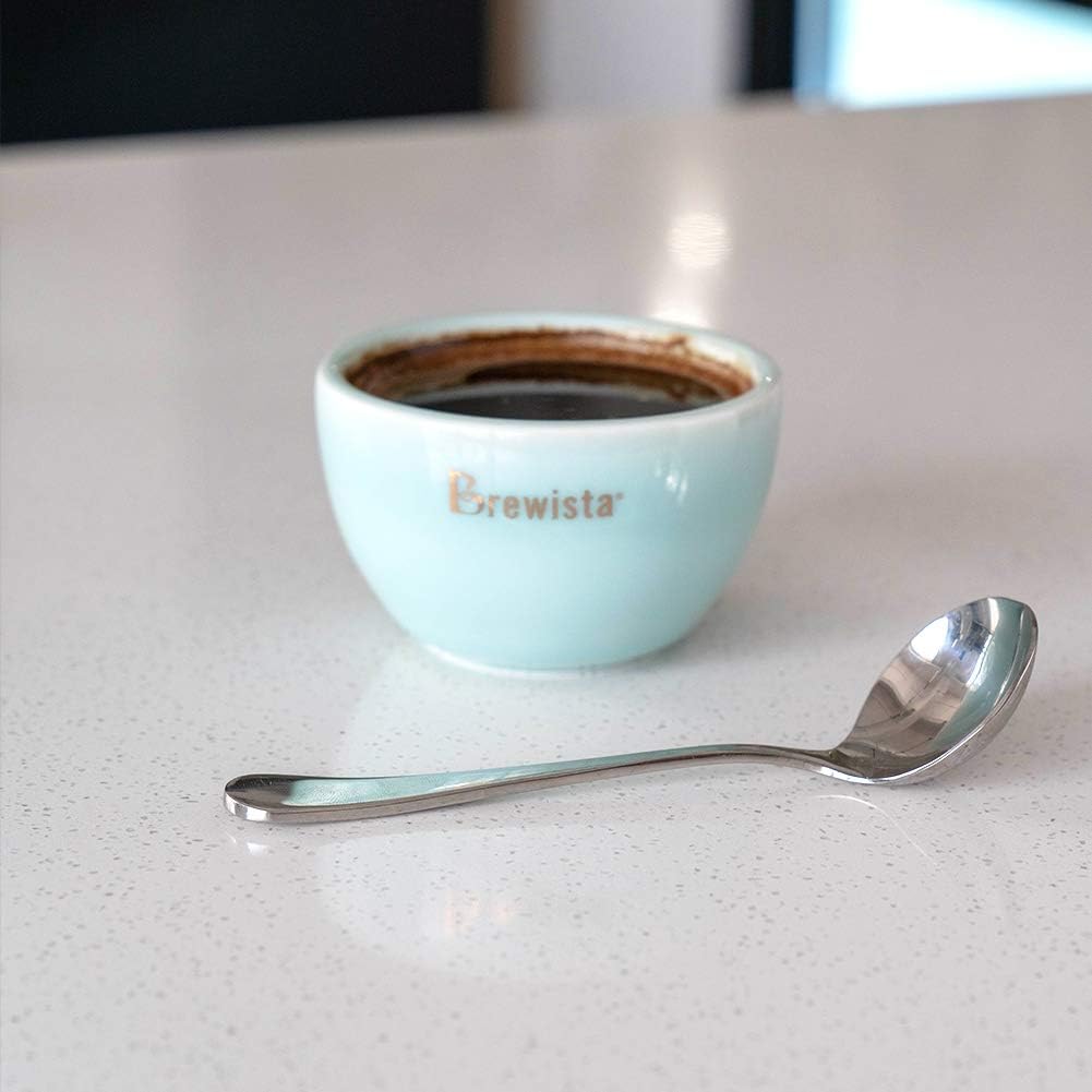 Professional Coffee Cupping Spoon, Stainless Steel, Black